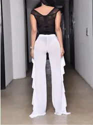 High quality sexy women mesh bell-bottom colorful swimwear beach long pants