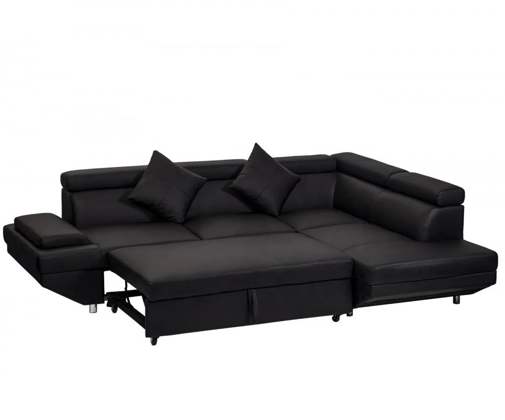 Commercial Wholesale PU Leather Sofa Cum Bed R Type Section Sofa with 4 vibration Massage Sofa