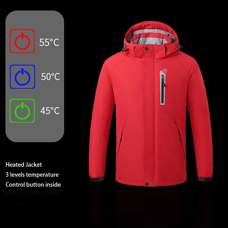 Electrical warming clothes usb warmer 8 heat zones jacket man heated jacket battery heat winter jacket