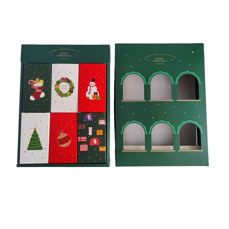 Christmas Countdown Design Advent Calendar 12 Days Paper Cardboard Box Custom New Year Ornament Food Nut Gift Box