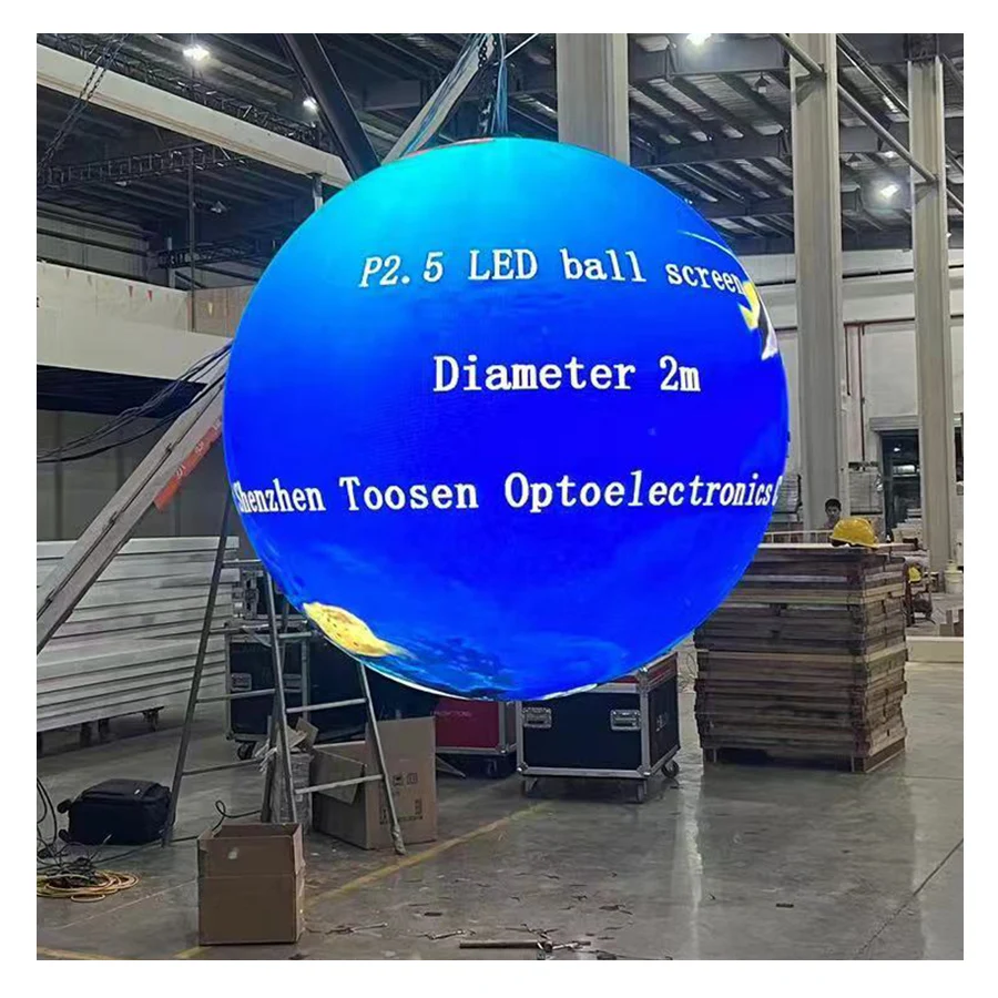 Toosen Sphere LED Video Screen Globe Shape P1.2P1.5P1.8P2.5P3P4P5 LED Screen Ball 3D Pantalla Spherical LED Display Manufacturer