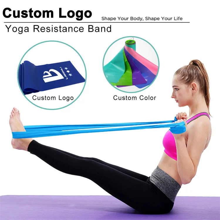 2022 New Yoga Custom Logo Home Gym Exercise Fitness Pull Up Strength Flat Elastic Bands Resistant