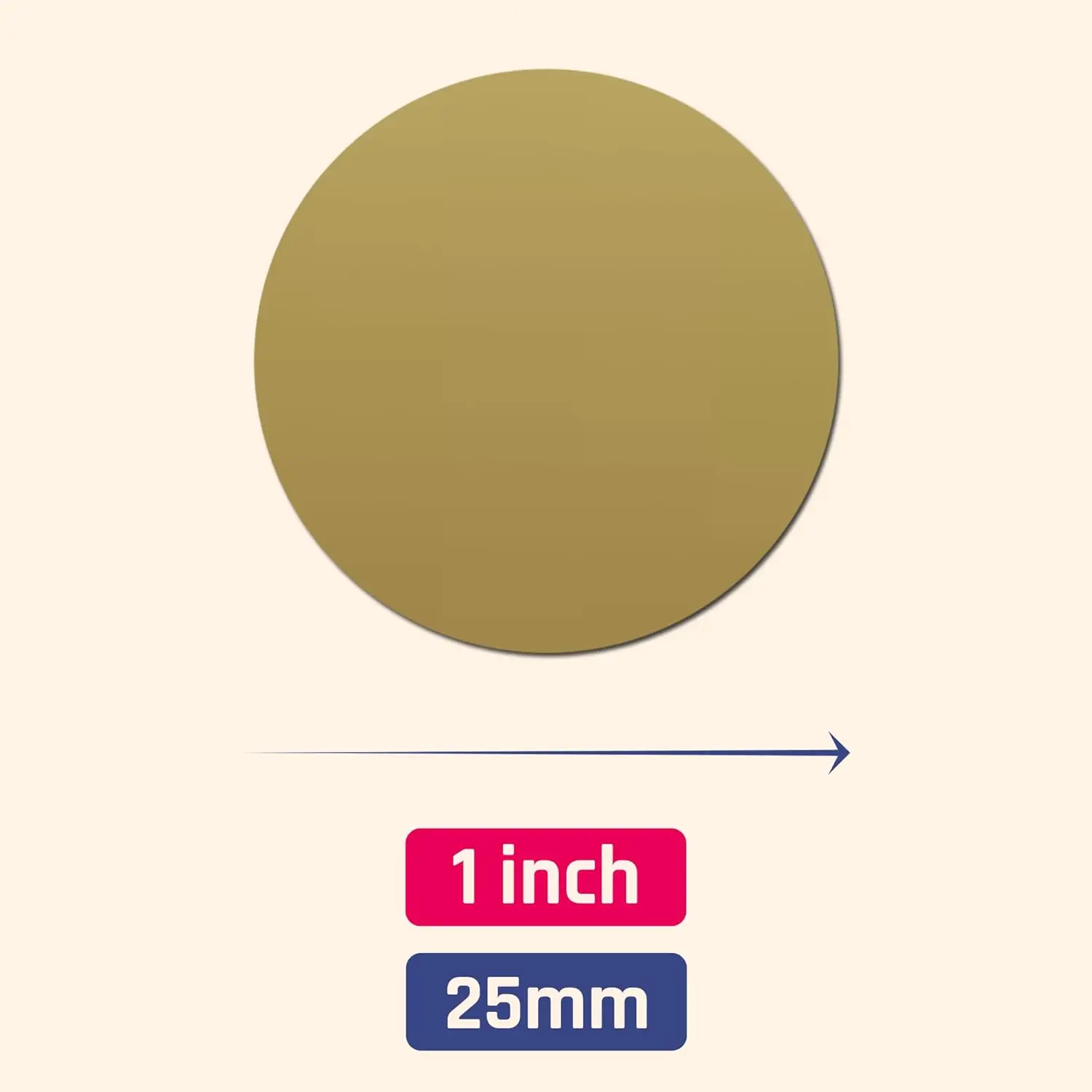 1 Inch Gold Scratch Off Stickers Labels, Round Circle