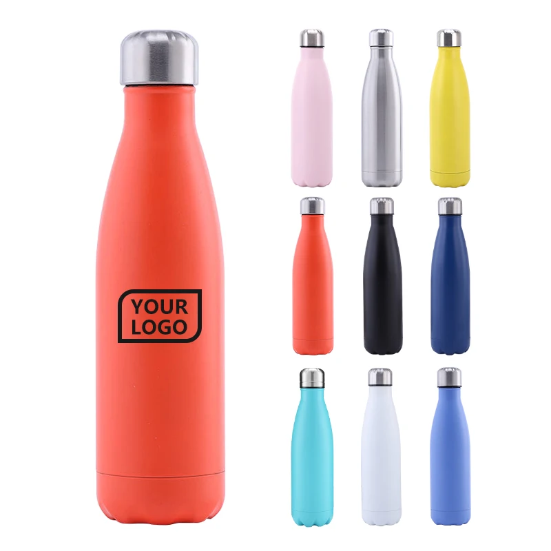classic 17oz cola shaped stainless steel insulated hot water bottle keeps water cold for 24 hours