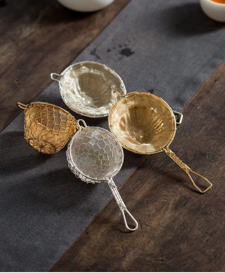 2024 Hot Luxury Handmade 100% Brass Tea Infuser strainer with Handle for Loose Leaf Tea
