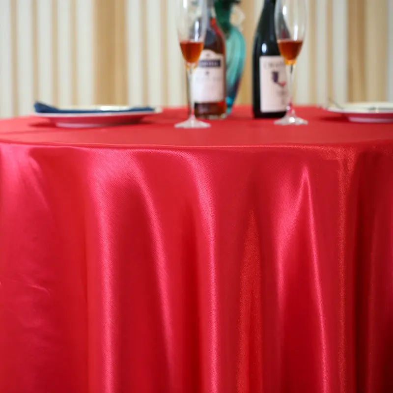 Elegant Custom Round Tablecloth Linen Wedding Satin round table cloth