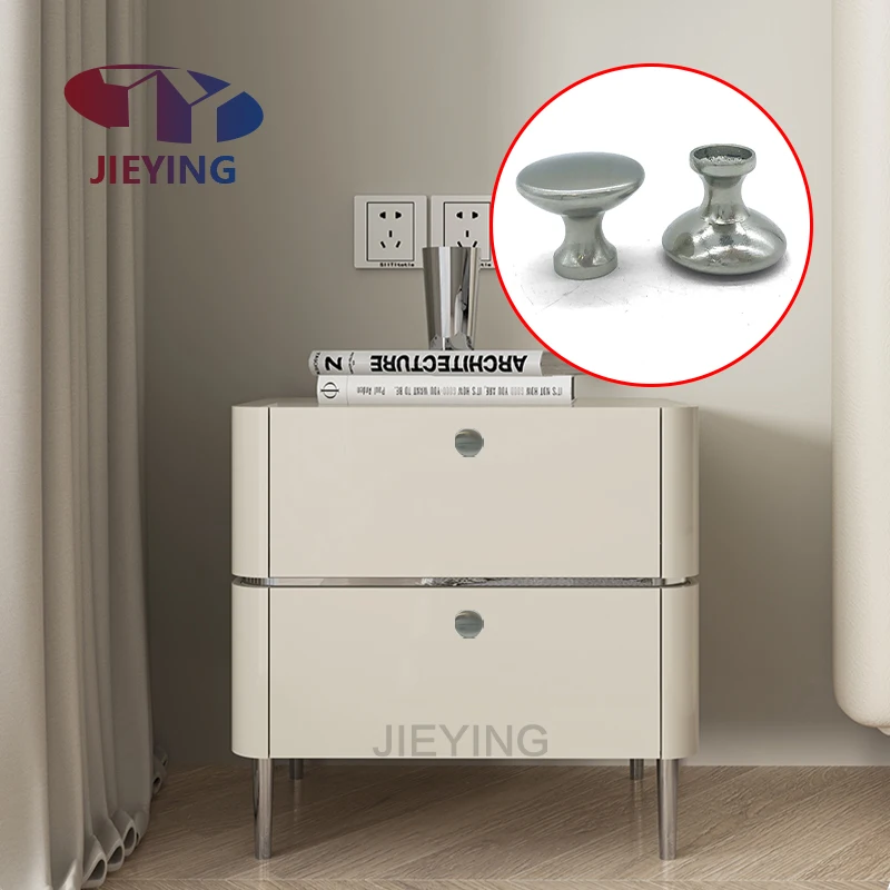 China Zinc Alloy Cabinet Handles Silver Color Drawer Knobs Kitchen Cupboard Door Metal Pulls Furniture Handle and Knob