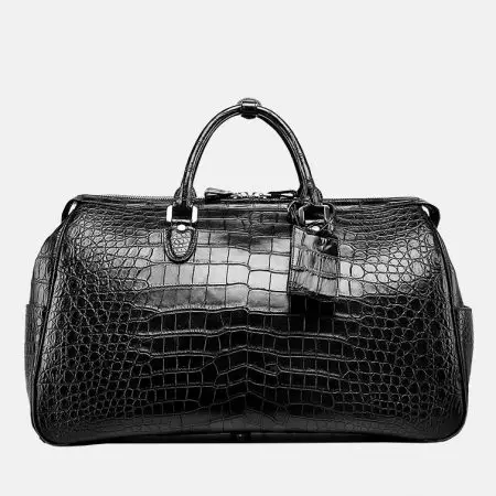 Crocodile leather high grade duffel bags for men, leather travelling bag