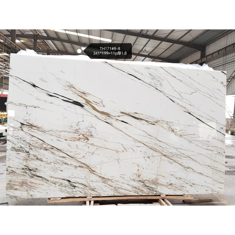 Elegant natural orient calacatta white marble with grey veins polished marble big slabs