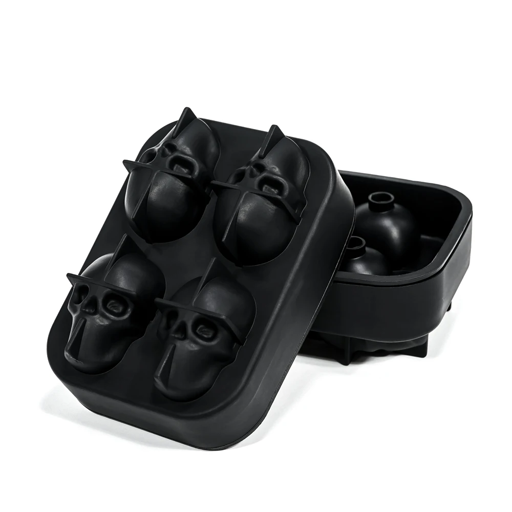 SK15 Halloween Skull Candle Resin mold Small Face Moulds For Chocolate With Lid