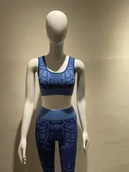 Summer 2021 New Snake Print Sports Fitness Suit Seamless Sports Underwear And Leggings 2 Pieces Women Yoga Set