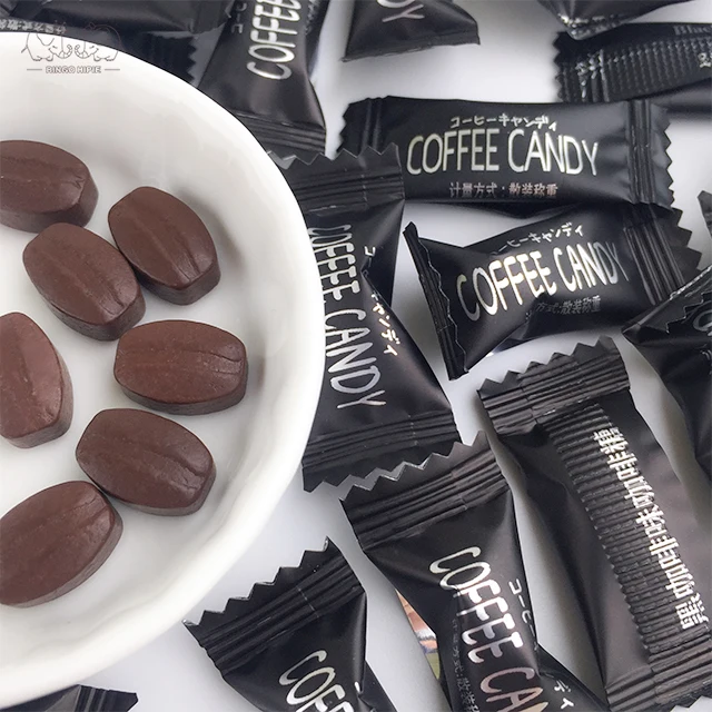 Nuevos productos de confiteria, dulces hervidos y dulces de azucar,granos de cafe de caramelo duro OEM