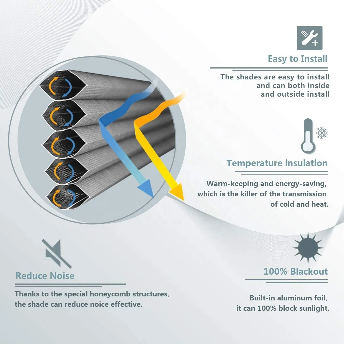 Light Filtering Cordless Window Cellular Shades Honeycomb Blinds for Windows-custom Cut to Size Noise Cancelling Window Blinds
