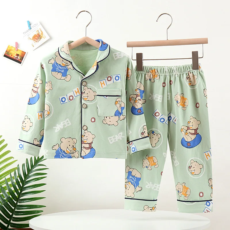 Wholesale Cotton Toddler Boys Pajamas Family Matching Children Christmas Ruffle Kids PJS Cotton Long Sleeve Pyjamas Sleepwear