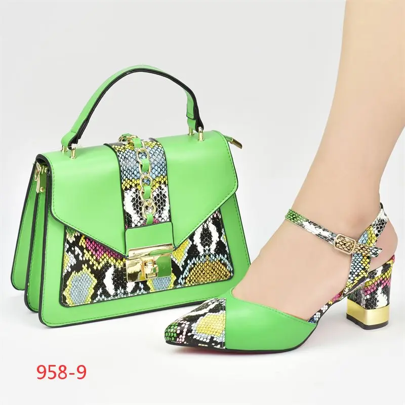 Queency  Wholesale Customization High Heel 7.5 CM Italian Women Shoes Matching Bag On Daily Life
