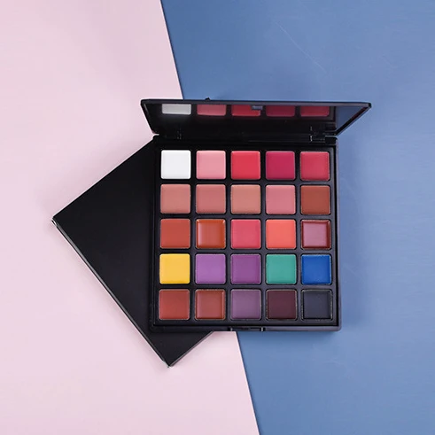 Custom Logo Makeup Cosmetics Lip Gloss Lipstick Palette 18 Colors Matte Lip Cream Palette