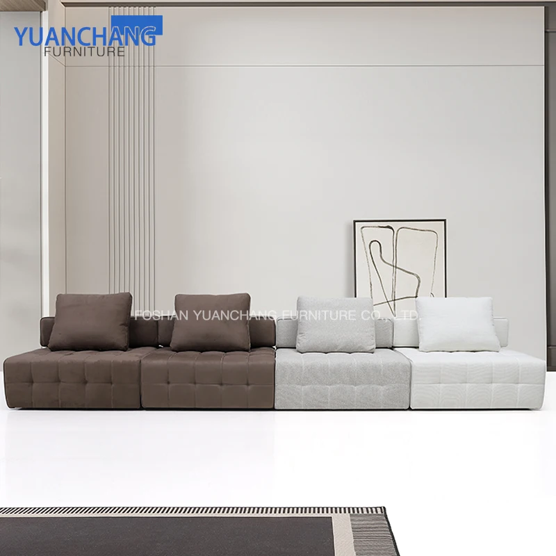 Yuanchang luxury fabric living room furniture sofas sets removable sofa luxury single sofa with throw pillow