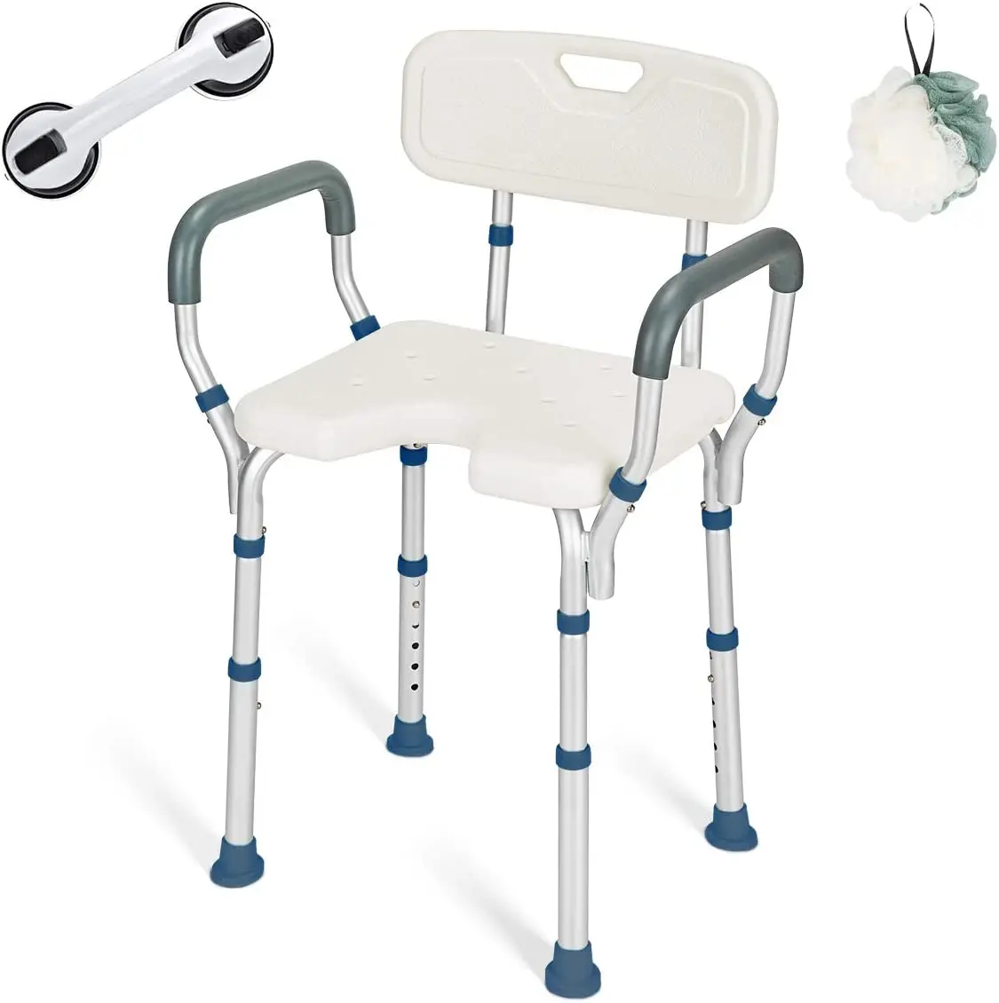 Free Assist shower Chair with Back and Arms