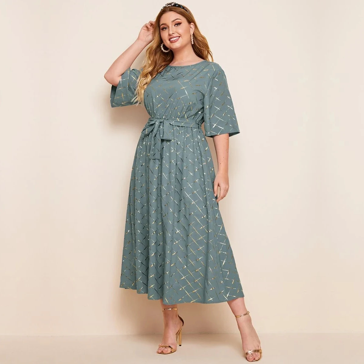 Casual Dresses Women Elegant Floral Design Elegant Plus Size Dress Customized Elegant Office Ladies Dresses