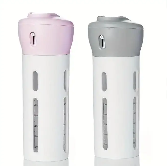 4 in 1 Refillable Lotion Shampoo Gel Travel Dispenser Bottles with 4 Liquid Dispensers