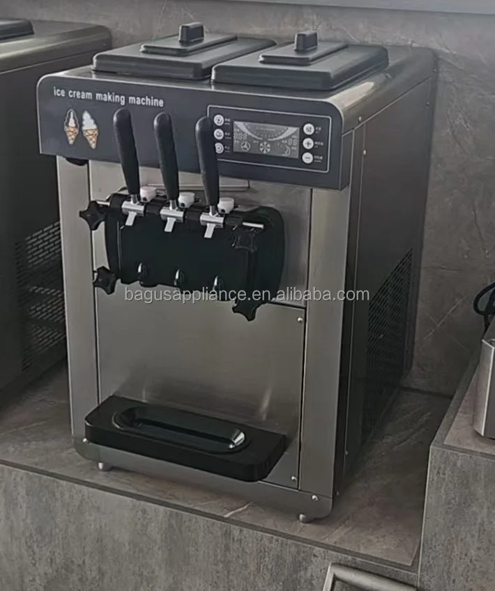 Best selling 100pcs/h  6L*2 Hopper  Italian Ice Cream Maker Machine Ice Cream Gelato Machine