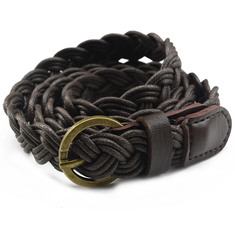 Factory Price Wholesale Fashion Western Belt Braided PU Leather Belt For Women