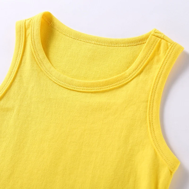 Wholesale Blank Cotton Children Tank Top Custom Graphic Design Print Summer Plain Kids White Tank Tops