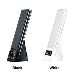 factory LED Desk Lamp 3 in 1 Multifunctional Table light 3 Level Fast Qi Wireless Charger Indoor Folding Reading Lamp With Clock