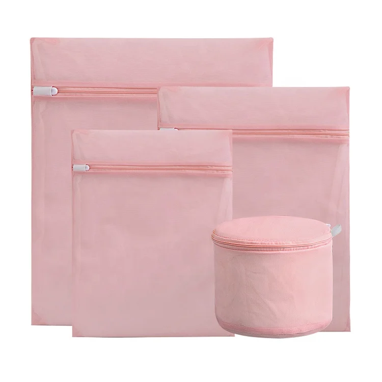 
Yiwu Shumi manufactured pink polyester fabric High Quality delicate Laundry Mesh Wash Bag 