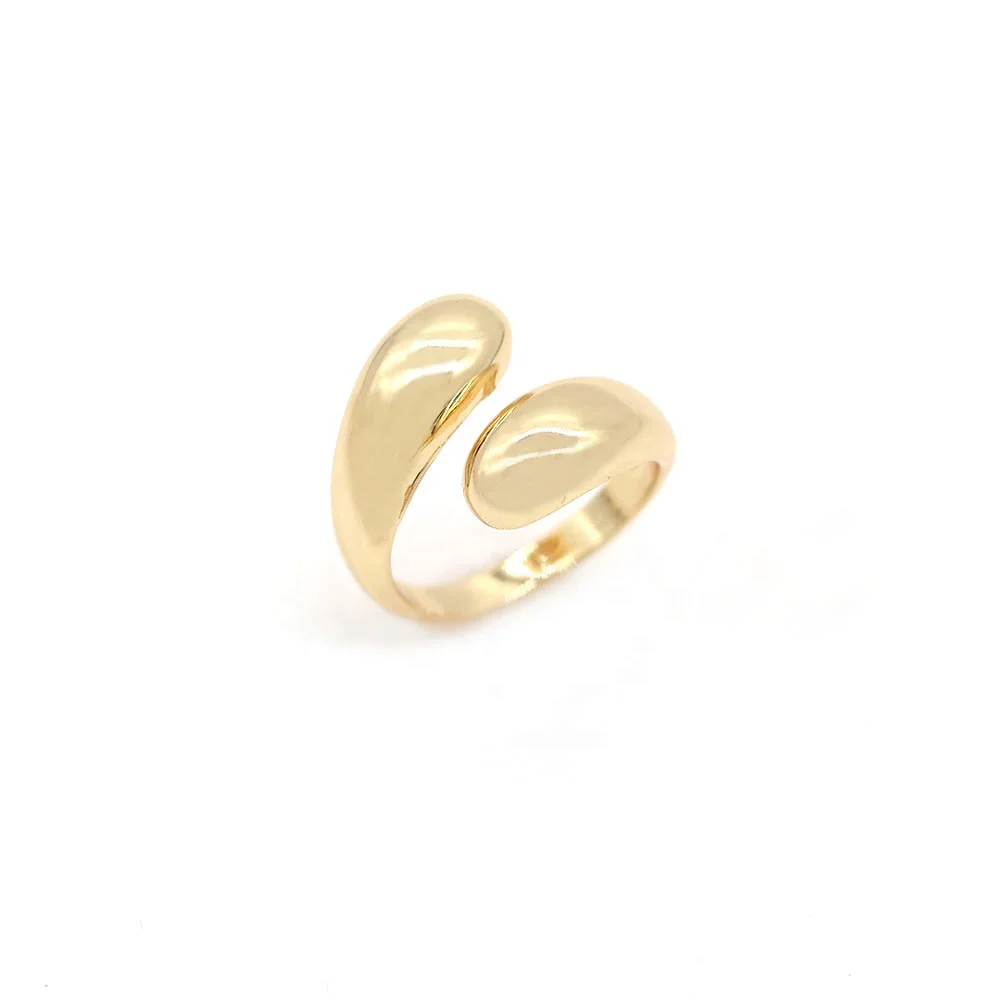 Water Drop Glossy Female Smart Ring 18K Gold Plated Waterdrop Chunky Adjustable Women Rings Fashion Jewelry