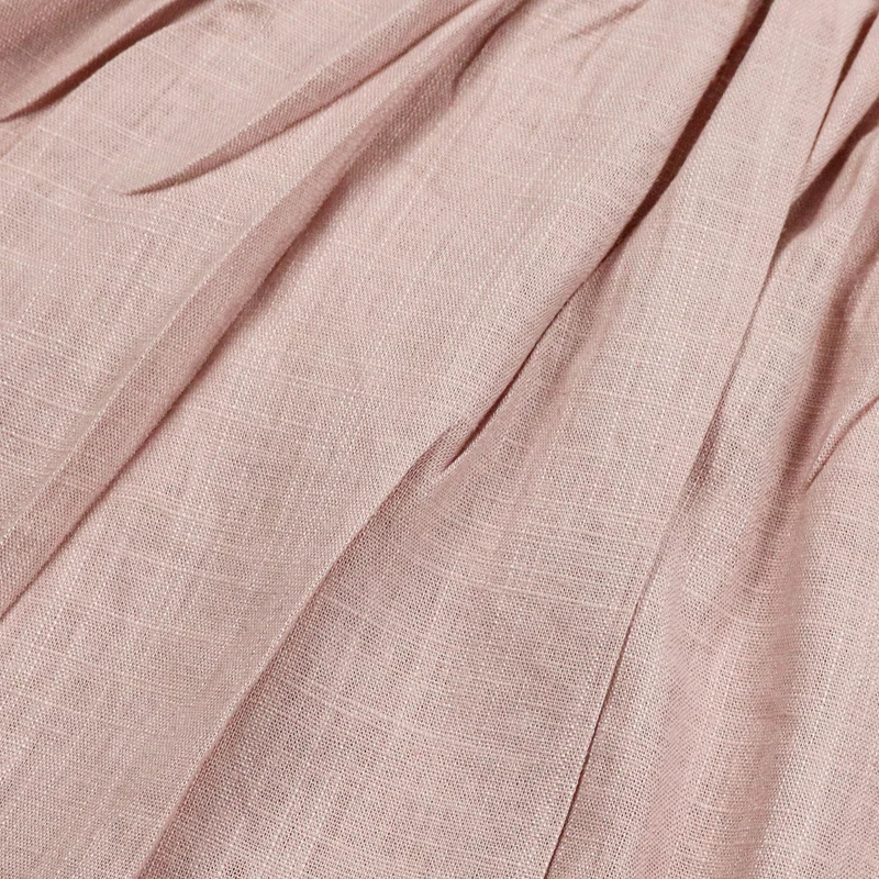 Wholesale Boutique Babi Girl Summer Linen Party Dress Plain Color Designs Ruffle Pink Dresses