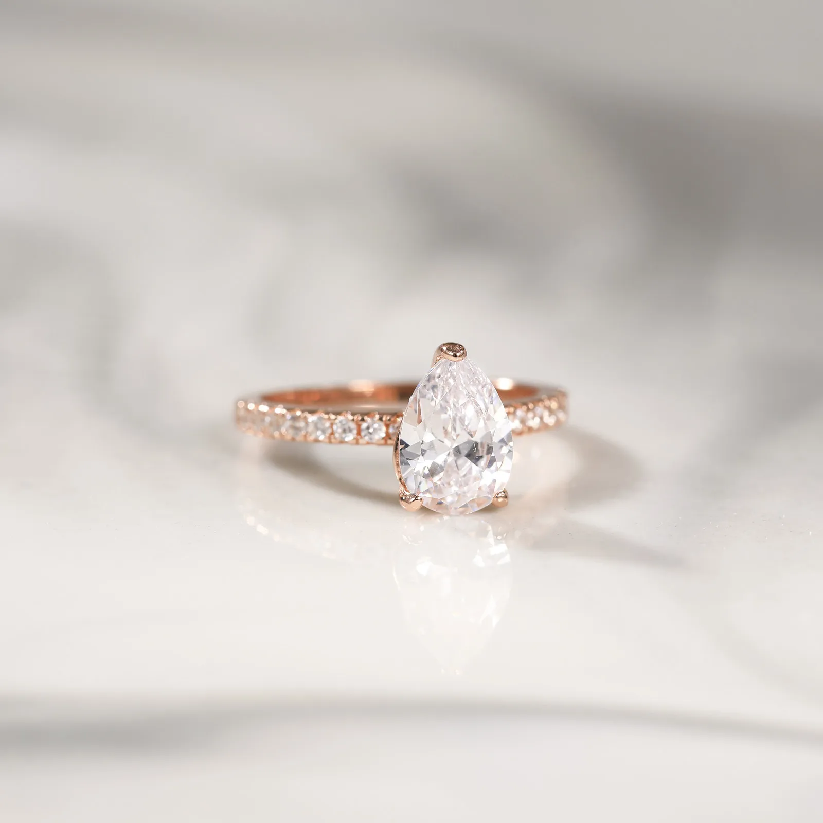 Сомэн 2CT 925 Серебряное обручальное кольцо для женщин груша кубический цирконий CZ Каплевидная форма обручальные кольца модное ювелирное изделие размеры детей от 3 до