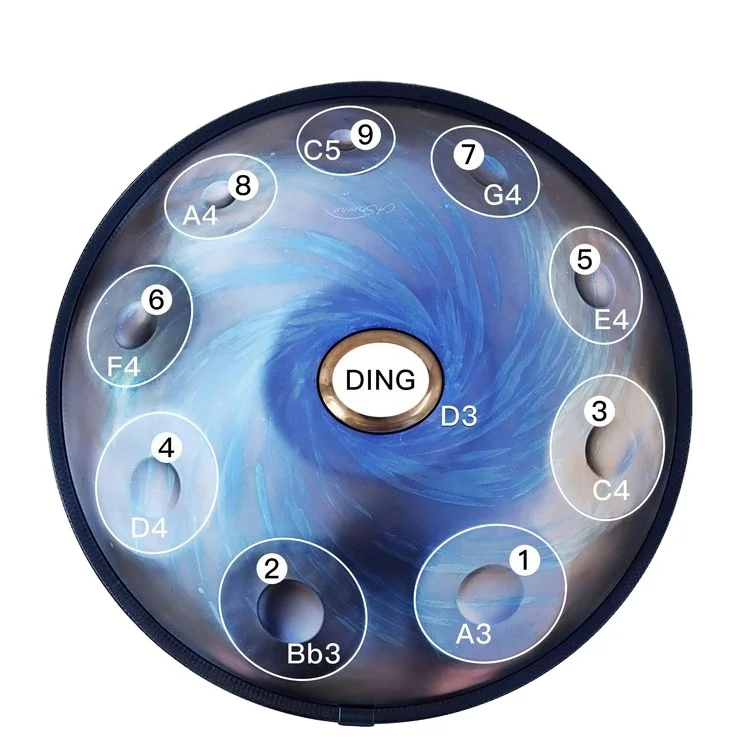 ASTEMAN Handpan серии Universe-черное отверстие 10 нот синий стальной барабан Ударные Инструменты Набор барабанов профессионального изготовления