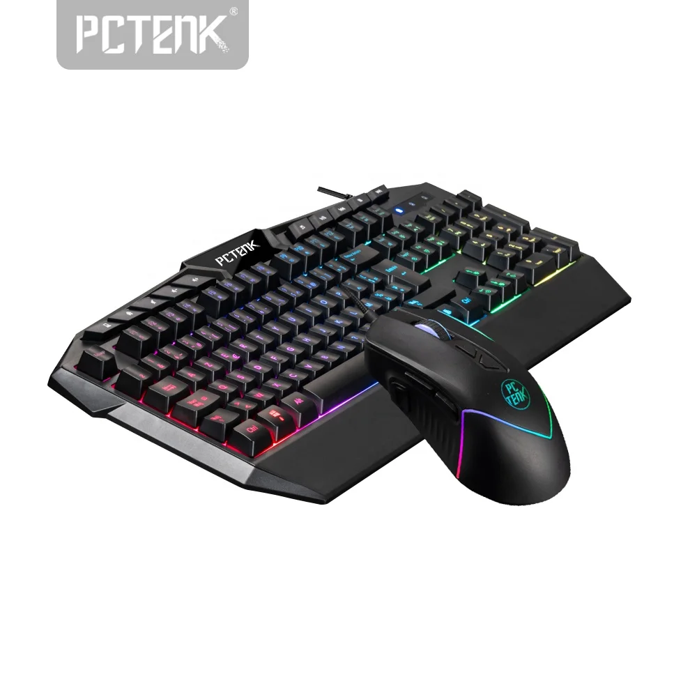 Светодиодная мембрана Rgb Usb подсветка ПК периферийная Механическая чувствительность Anti Ghost ноутбук стимпанк игровая клавиатура и мышь