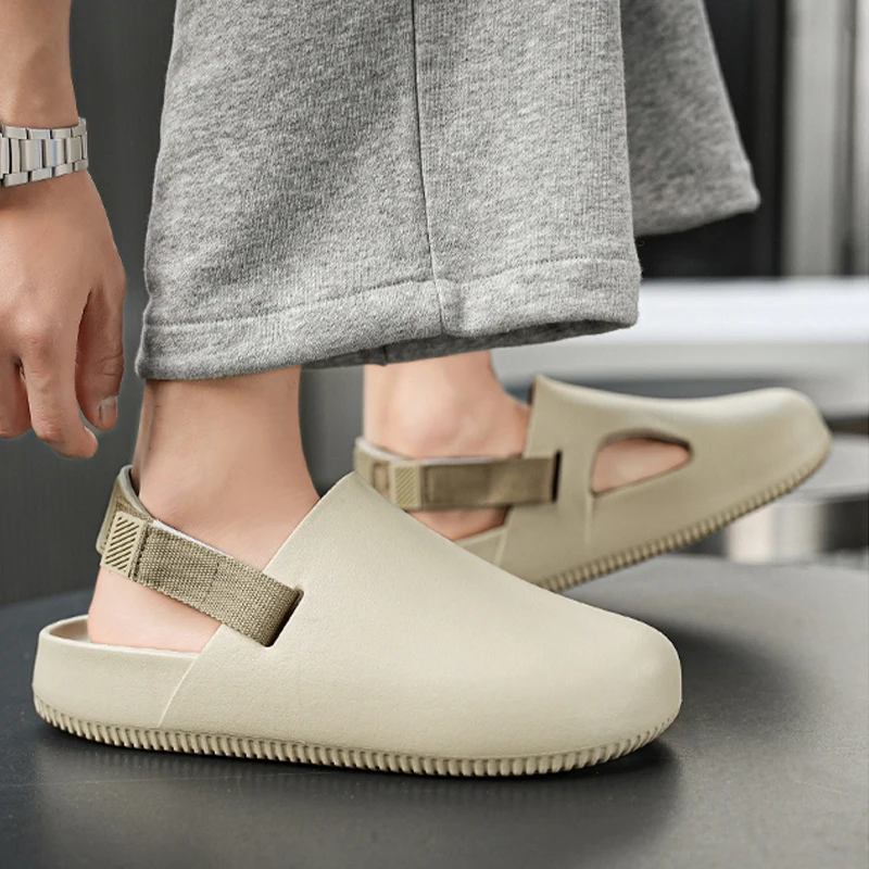 2024 summer new EVA thick sole sandals home outdoor non-slip breathable bag head beach flip-flops slippers for men and women