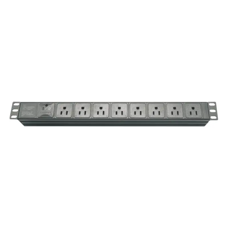 
1U 8 ways American surge protected rack mount PDU 