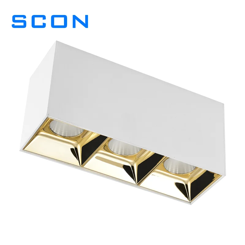 SCON Hot-selling Led Regulable Modern Spotlight 9 Inch Aluminum Ceiling Downlight 80 LED Chip 93 Dual Color Spotlights Flat Ip20