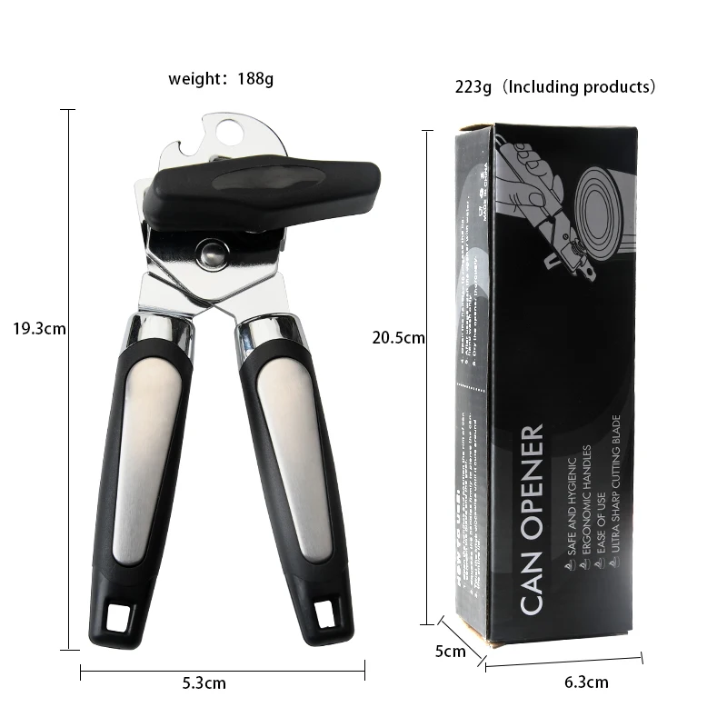 High Quality 3-in-1 Multifunctional Stainless Steel Sharp Blade Beer Bottle and Can Opener Wine Bottle Opener