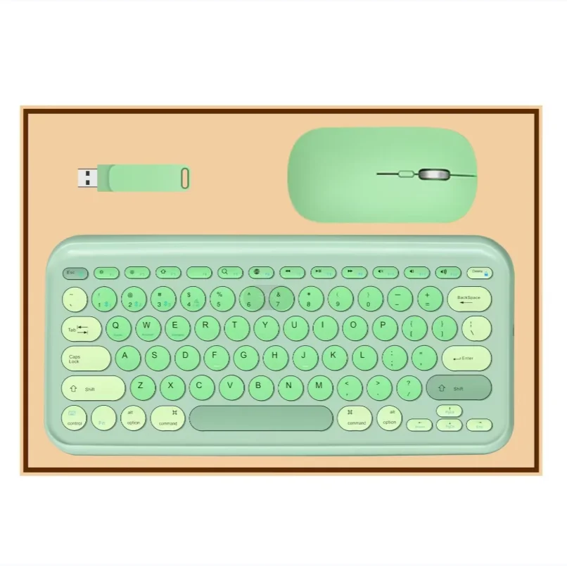Annual Luxury Corporate Gift Set Unique Pink Green Wireless Mouse Keyboard Promotion Business Gift Set for VIP Customer Women