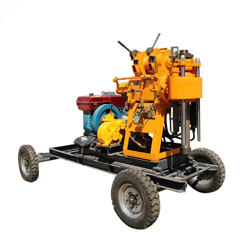 Good Price 100m 150m 200m Deep Hole Water Well Drilling Rig With Mud Pump For  Underground Borehole Machine Equipments