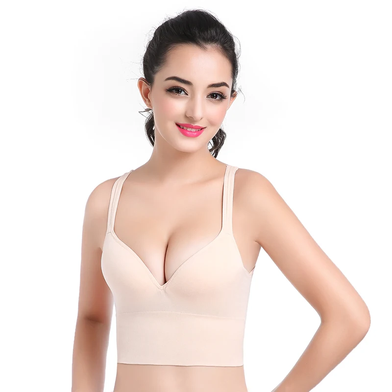 Running shockproof gathered fitness vest type sports bra