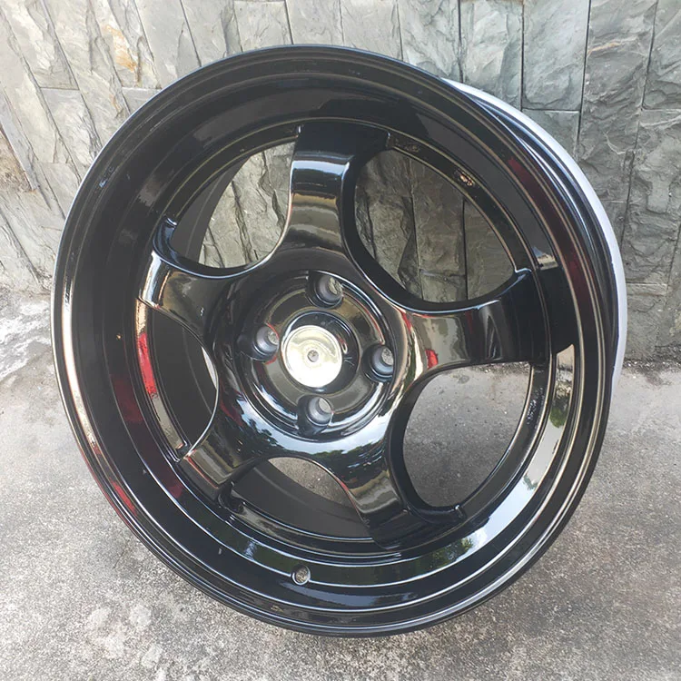 Deep Dish Black Color 15 inch alloy wheels PCD 4x100
