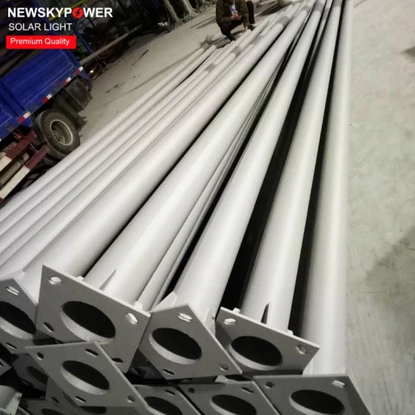 Sea Shipping Customized Hot Dip Galvanized Solar Street Light Poles 5m 8m 10m Powder Coated Carbon Steel Q235 Poles For Road