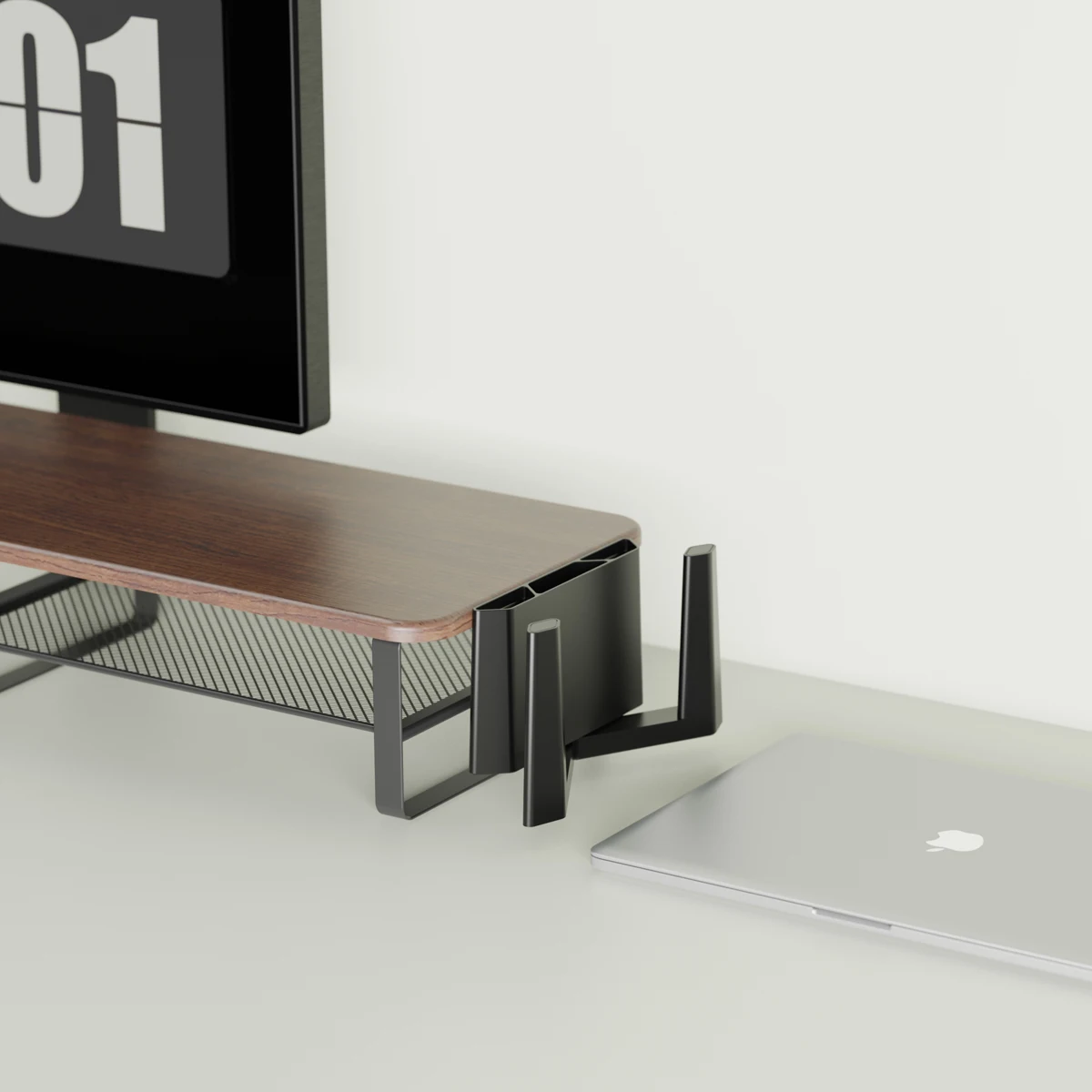 New Product Dual Screen Desktop computer monitor stand for gaming computer desk  With vertical laptop stand