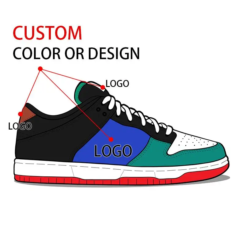 Original Customize Men Blank Skateboard Manufacturer Cheap Inflatable NK Custom SB High Low Cut Sole Leather Sneaker Shoes