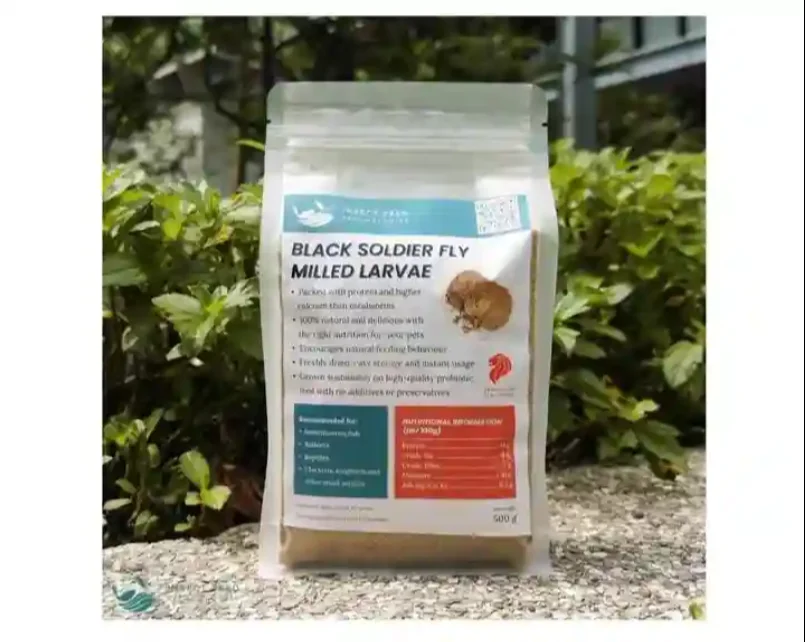 Highly Recommended 100% Natural Processed Milled Larvae Black Soldier Fly Insect Meal for Ornamental Fish  Koii Arowana