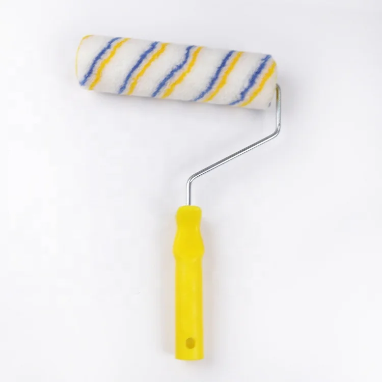 MAXMAN Hand Tool Yellow Plastic Handle Polyester Roller Brush for Paint Household Wall Roller Paint