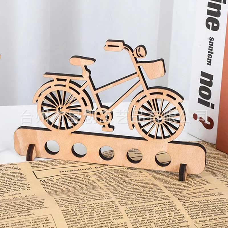 Bicycle Wooden Craft Desktop Decoration Craft Ornaments Wooden Birthday Gift Handmade Materials Painting Set