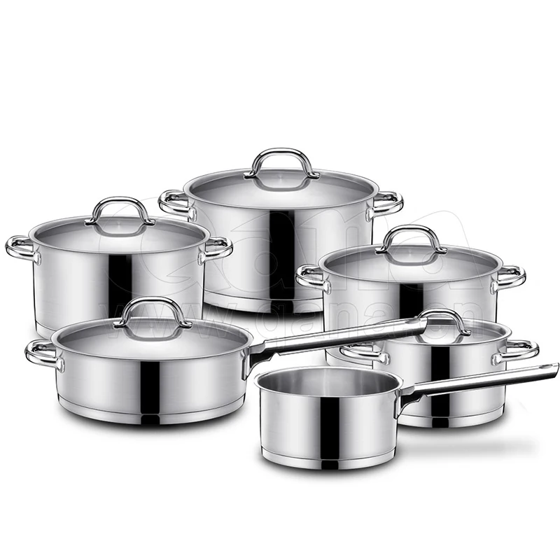 Kitchen cooking pot  Stainless Steel Pots Pans Emeril Chef Cooking Dining Silver