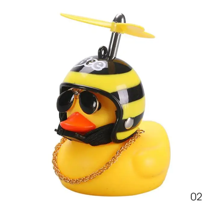 Kid Gift Cartoon Helmet Glasses Necklace Helmet Little Yellow Duck Center Console Rearview Mirror Decorative Ornaments